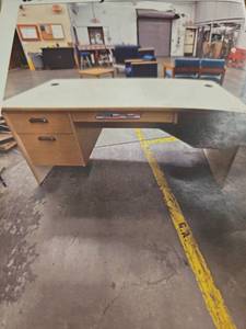 lot 4023 image: Brown Desk W 2 Drawers