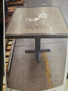 lot 4025 image: Set of 6 Square Brown Tables W Black Edges