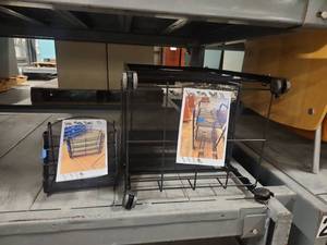 lot 4039 image: Metal Mesh Rolling Cart with Basket Organizer
