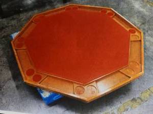 lot 4046 image: Octagon Folding Card Table With Red Playing Surface