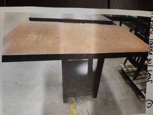 lot 4048 image: Ashley Dining Table with Leaf Extension and Chairs