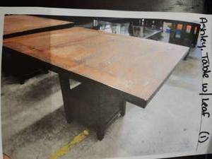lot 4051 image: Ashley Dining Table with Leaf Extension and Chairs