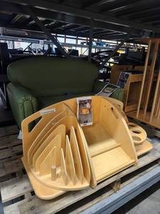 lot 4068 image: Natural Wood Childs Activity Center Storage Unit with Multiple Compartments