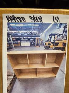 lot 4072 image: Wooden Storage Shelving Unit with Multiple Compartments