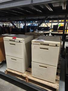 lot 4077 image: 2-Drawer Pedestal Filing Cabinets Small - Lot of 4