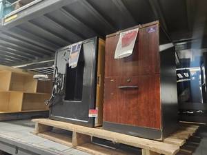 lot 4092 image: 2-Drawer File Cabinet with Portable Wash Station