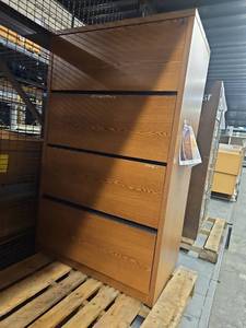 lot 4113 image: 4 Drawer Wooden Cabinet