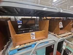 lot 4121 image: Wooden Desk- Set of 2