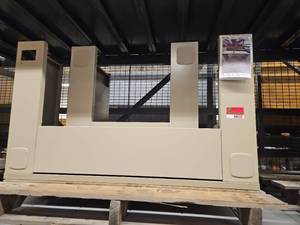 lot 4127 image: White Metal Desk 2 Pieces