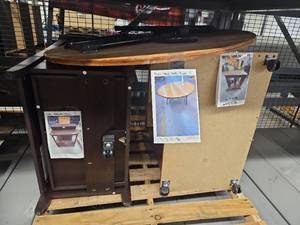 lot 4131 image: Standing Desk, Round Table, and Small Table
