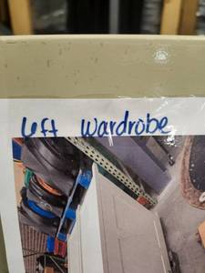 lot 4162 image: Cream Wardrobe with Paneled Doors and Chrome Hardware