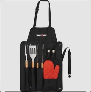 lot 1013 image: Cedar Trail 9-Piece BBQ Tool Apron Set