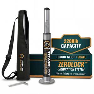 lot 1022 image: TowPilot Trailer Tongue Weight Scale - 2200 lb Capacity, Trailer Tongue Scale for Travel Trailers, RVs & Campers, ZEROLOCK Precision Calibration System for Boat & Cargo Trailers - Silver