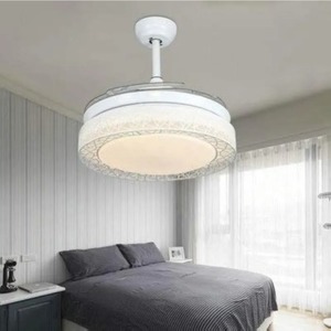 lot 1024 image: Ohniyou Invisible Fan Lamp Ceiling Dining Room Bedroom Living Home Simple Electric White with Remote