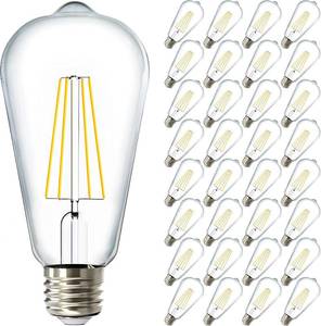 lot 1027 image: Sunco 32 Pack Edison Bulbs LED ST64, Clear Vintage Filament Waterproof Bulb, 800 LM, 8.5W (60W Equivalent), ST19, 4000K Cool White, E26 Medium Base, Decorative Dimmable UL