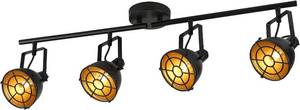 lot 1030 image: Track Light Black,Track Lighting Fixtures Ceiling,4-Lights Multi-Directional Rotating Black Flush Mount Ceiling Light for Living Room, Kitchen, Utility Room, E12 Bulb Not Included