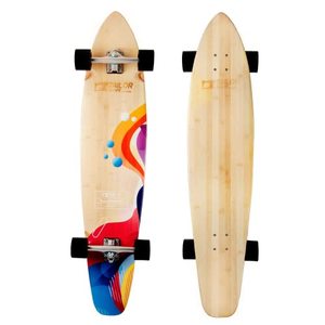 lot 1080 image: $108 TailorShape Race Clothes 44 Bamboo and Canadian Maple Longboard Skateboard Cruiser Bubbles