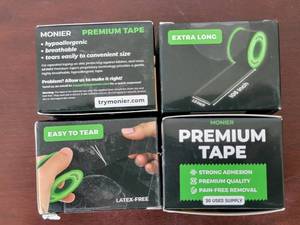 lot 2021 image: Lot of 4 Monier Black Premium Body Athletic Tape - 1.6 x 106 each