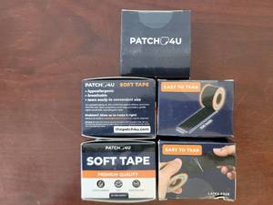 lot 2054 image: Lot of 5 PATCH4U Black Premium Body Athletic Tape - 1.6 x 106 each