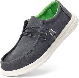 lot 2062 image: GQQ Mens Slip-on Loafers Casual Shoes - Men Boat Shoes Canvas Lightweight Softsole Comfortable Walking Shoes Size 8