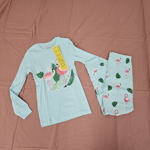 lot 4044 image: Dolphin&Fish Girls Cotton Pajamas Toddler Pjs Kids Sleepwear Clothes Long sleeve 6 Years