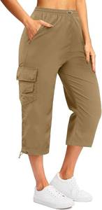 lot 4075 image: Marvmys Womens Cargo Capris Hiking Pants Lightweight Quick Dry Athletic Travel Cropped Pants with 6 Pockets Olive Green Small