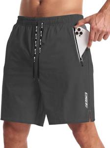 lot 4080 image: Mens Workout Athletic Shorts 7 inch Inseam Quick Dry Hiking Shorts Men Lightweight Sports Gym Shorts Running Dark Gray Small