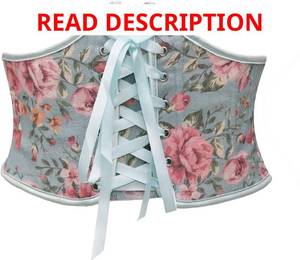 lot 4103 image: bslingerie Women Retro Vintage Floral Oil Painting Medieval Renaissance Bustier Underbust Corset Beige Medium
