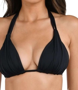 lot 4106 image: La LiVita Womens Triangle Bikini Top Halter Swim Suit Top Black XL