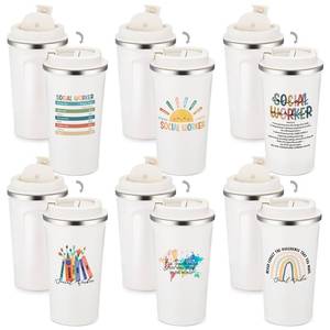 lot 4025 image: Yungyan 6 Pcs Graduation Gift for Bsw Msw Dsw Social Worker Appreciation Gifts for Women Men Coworker Office Stainless Steel Insulated Tumblers Coffee Travel Mug Cup with Lid