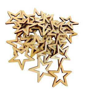 lot 4051 image: AMLESO 25pcs 50mm Unfinished Wooden Star Embellishments for Scrapbooking Decoration