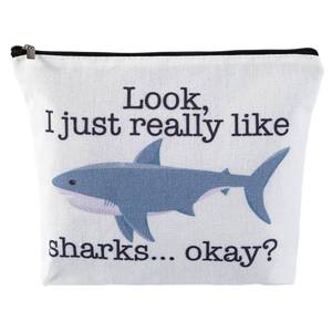 lot 4062 image: JEFBFBWE Shark Makeup Bag For Girls Cute Shark Accessories Pouch For Shark Lovers