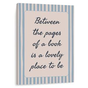 lot 4065 image: IWGDNJS Blue and White Striped Book Wall Art Decor, Reading Corner Nook Room Decor, Retro Bookish Canvas Wall Art Prints for Home Study Bedroom Library Classroom, 11x14 Inch