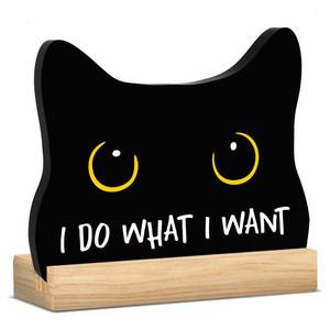 lot 4076 image: Black Cat Decor Halloween Cat Bathroom Decor I Do What I Want Funny Bathroom Acrylic Decors Sign Cat for Home Bathrooms Cats Lover Gifts For Women Men Halloween Christmas
