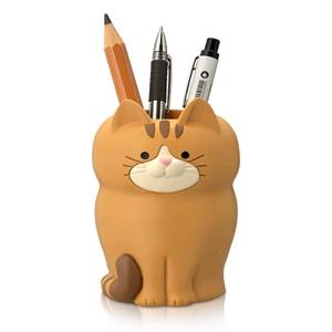 lot 4077 image: Beufee Phone Stand, Cat Phone Holder Desk Decor Cute Pen Holder Desk Accessories Funny Home Office Decor Desk Organizer Accessories for Office Home Bracket (Squat Ocelot)