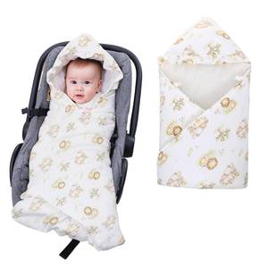 lot 4083 image: LAT LEE AND TOWN Winter Baby Car Seat Blanket for Newborn,35x35Universal Baby Wrap Blanket with Ruffle Hood,Winter Thickening Double Sided Cotton for Infants,Blankets for Stroller(Lion Elephant)