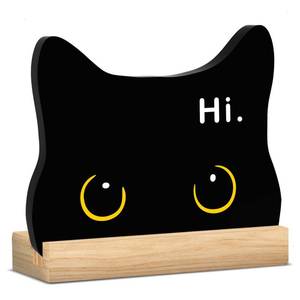 lot 381 image: Black Cat Decor Halloween Cat Bathroom Decor Hi Funny Bathroom Acrylic Decors Sign Cat for Home Bathrooms Cats Lover Gifts For Women Men Halloween Christmas