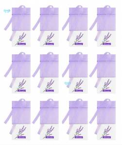 lot 387 image: Lavender Sachet Bags Empty - 12 Pack Refillable Organza Drawstring Pouches for Herbs, Spices, DIY Crafts  Floral Design, Purple (Linen Blend)