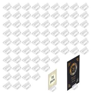 lot 389 image: Piriuuo 72 Pcs Plastis Place Card Holders, Table Number Holders Clear Game Card Stands Acrylic Table Place Cards Tables Sign Stands for Wedding Cards, Photos, Memos, Pictures Display (0.790.79 in)