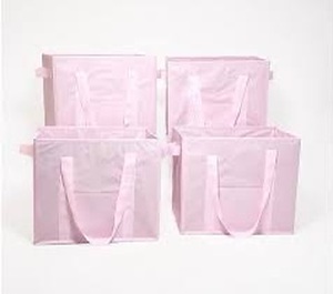 lot 13026 image: DuraSack Set of 4 Small Collapsible Storage Totes - Black