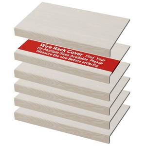 lot 13046 image: DUHARS 6-Pack PVC Composite Board Wire Rack Covers for Pantry - Imitation Wood-Look 33x16 Inch, Closet, Bathroom, Waterproof Scratch Resistant Easy Install, Wood Shelf Covers for Wire Shelving,White