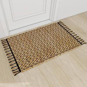 lot 11044 image: Eco Crave Handmade Jute Area Rug 4x6 ft �� Brown & Black Leher Pattern, Natural Hand-Woven Low Pile Non-Slip High Traffic Area Floor Mat for Indoor Outdoor, Farmhouse Boho Decor Carpet, 48x72 Inches