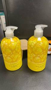 lot 16026 image: Homeworks Slatkin Sun Kissed Lemon Gel Hand Soap 22 fl oz 2-Pack