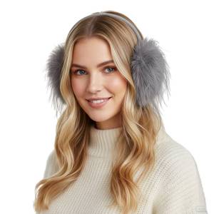 lot 226 image: F Flammi Womens Earmuffs Winter Foldable Ear Warmers, Plush Faux Fur Ear Muffs for Cold Weather, Cozy Fluffy Ear Covers for Outdoor Sports LightGray
