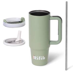 lot 254 image: RIFIH 40 oz tumbler with handle and flip straw, Tumbler with Handle, Travel Mugs, Stainless Steel Cup, Insulated Water Bottle, Insulated Travel Coffee Mugs, Cup with Straw, (Casbah Night, 40 OZ)