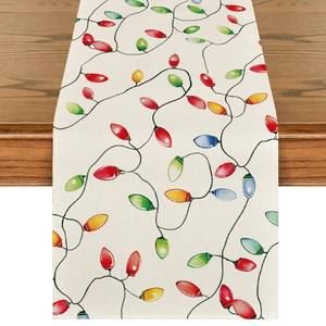 lot 311 image: Artoid Mode Colorful Light Strip 210 GSM Christmas Table Runner,Seasonal Winter Kitchen Dining Table Decoration for Home Party Decor 13x120 Inch