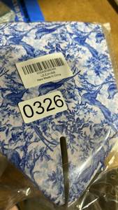 lot 326 image: Blue and White Patterned Decorative Pillow or Cushion Cover