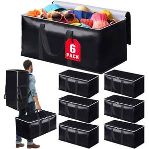 lot 327 image: StoreHappily Heavy-Duty & Extra Capacity Moving Bags with Backpack Straps, Storage Totes with Double Zipper & Strong Handles, Packing Bags Alternative to Moving Boxes, Moving Supplies (4 Pack, Black)