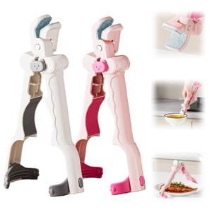 lot 328 image: 2pcs Hot Plate Gripper, 4 In 1 Multi-Function Anti Scald Plate Gripper, 2026 Bowl Dish Grippers For Kitchen��1-White,1-Pink��