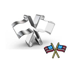lot 346 image: WJSYSHOP Crossed American Flags Checkered Flags Shape Cookie Cutter